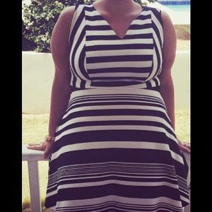 Torrid Black& White Striped Dress
